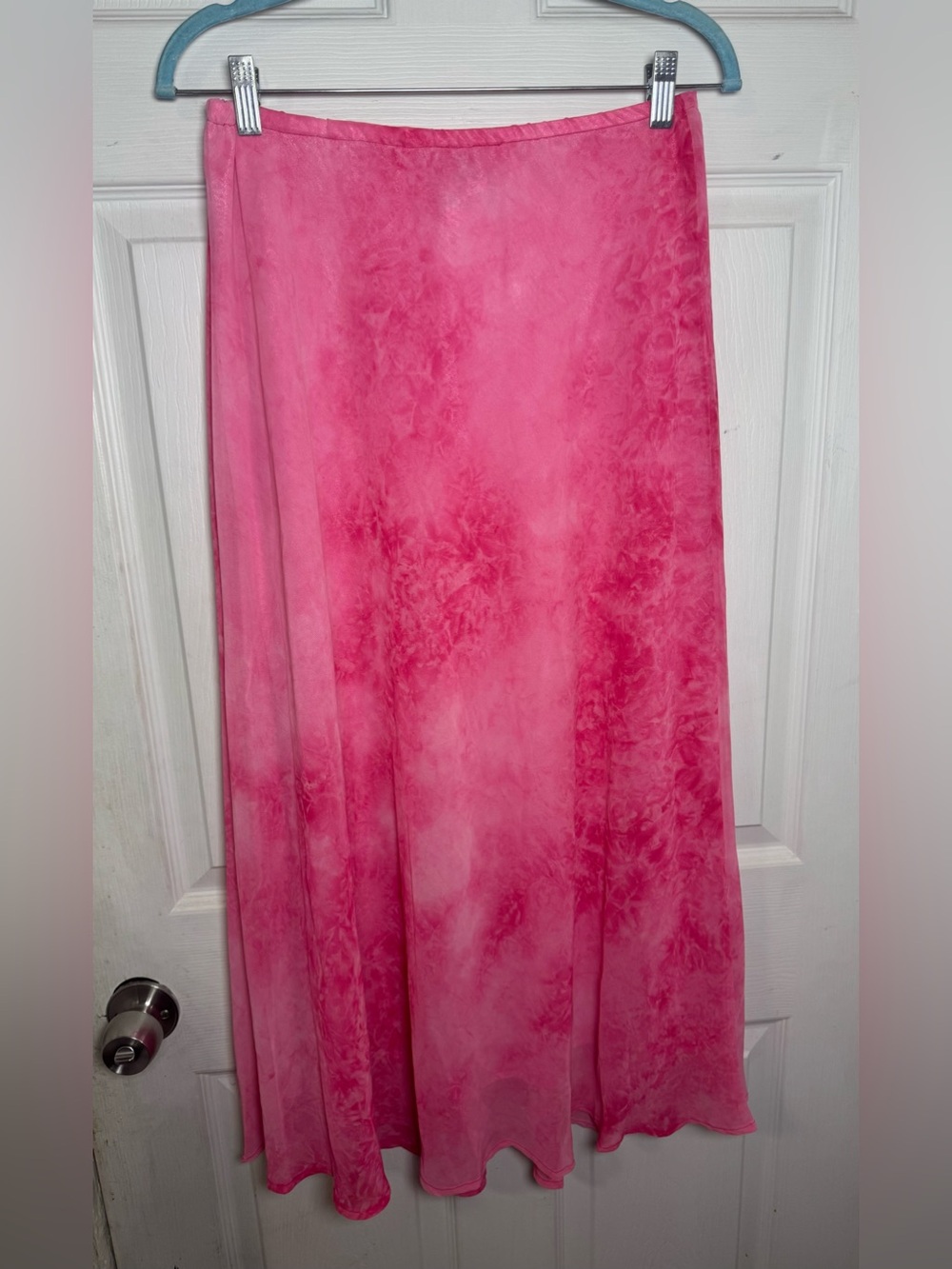 Vintage y2k Pink Tie Dye Mesh Slip Midi Skirt Grunge Fairy Coquette Barbie